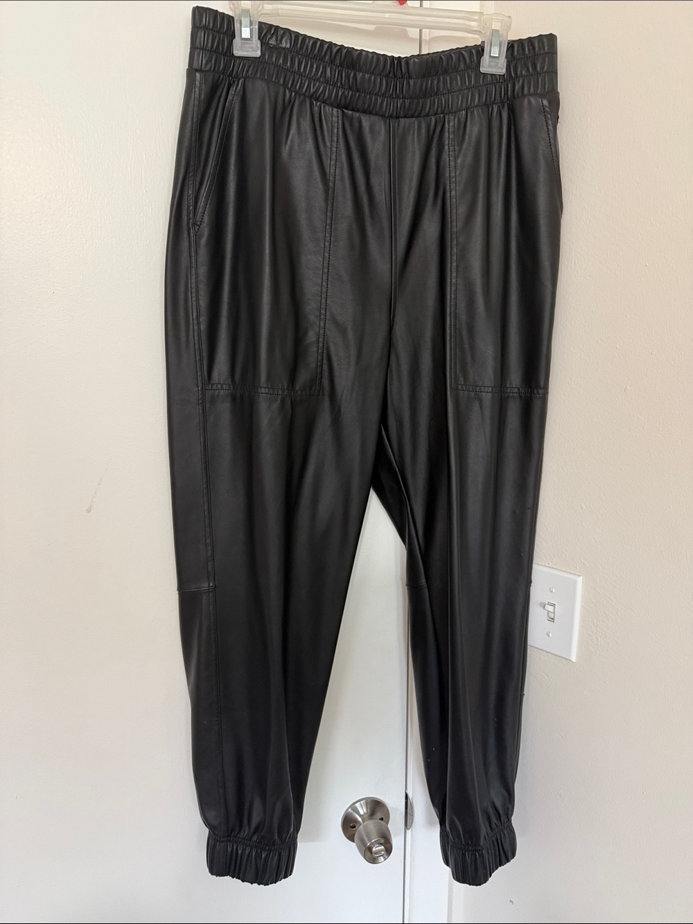CALIA by Carrie Underwood Black Faux Leather Jogger Pants